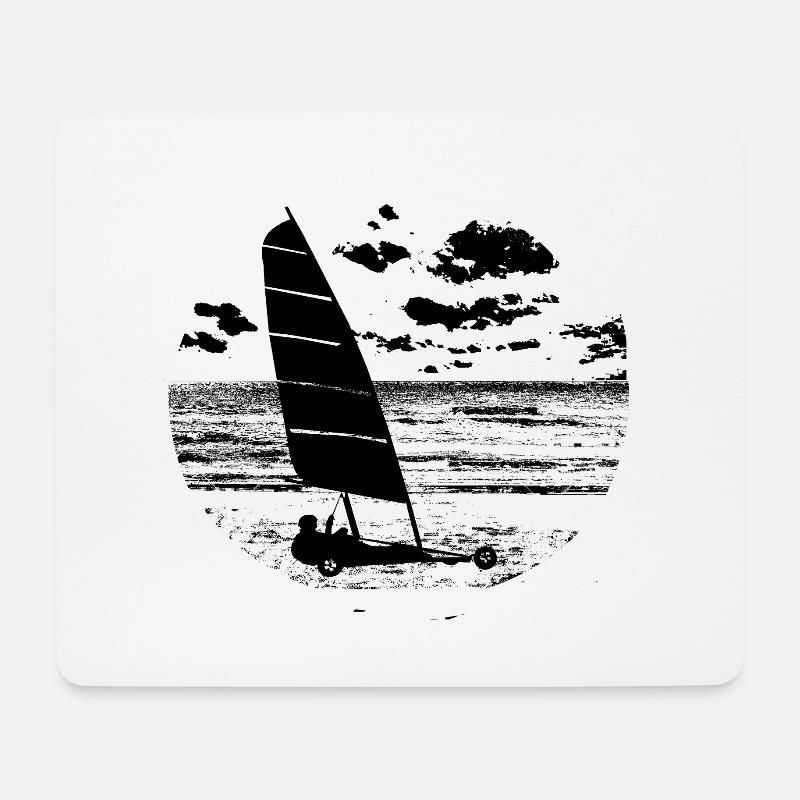 Sandsegeln am Sandstrand vendée sport sea - Mousepad (Querformat) - Weiß
