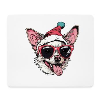 Chihuahua Chien Noël Drôle - Tapis de souris (format paysage) - blanc - Devant