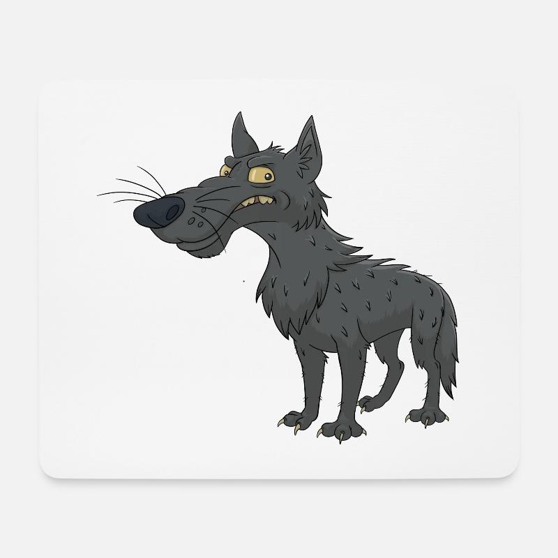 Lustiger Niedlicher Cooler Wolf - Mousepad (Querformat) - Weiß