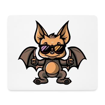 Fledermaus Cool Comic - Mousepad (Querformat) - Weiß - Vorne