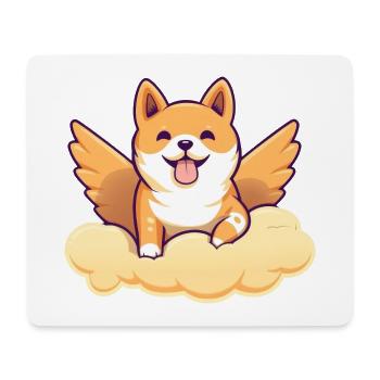 Engel Shiba Inu Hund mit Flügeln - Wolke - Mousepad (Querformat) - Weiß - Vorne