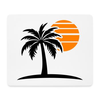 Palm Tree Sun Island - Tapis de souris (format paysage) - blanc - Devant