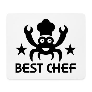 Meilleur chef (crabe, chapeau de chef, étoiles) - Tapis de souris (format paysage) - blanc - Devant