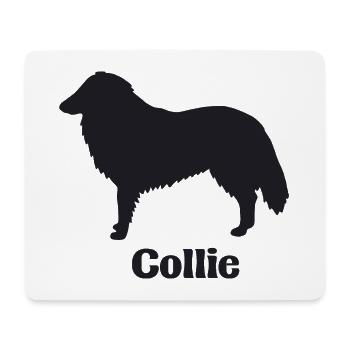 Collie Silhouette - Mousepad (Querformat) - Weiß - Vorne