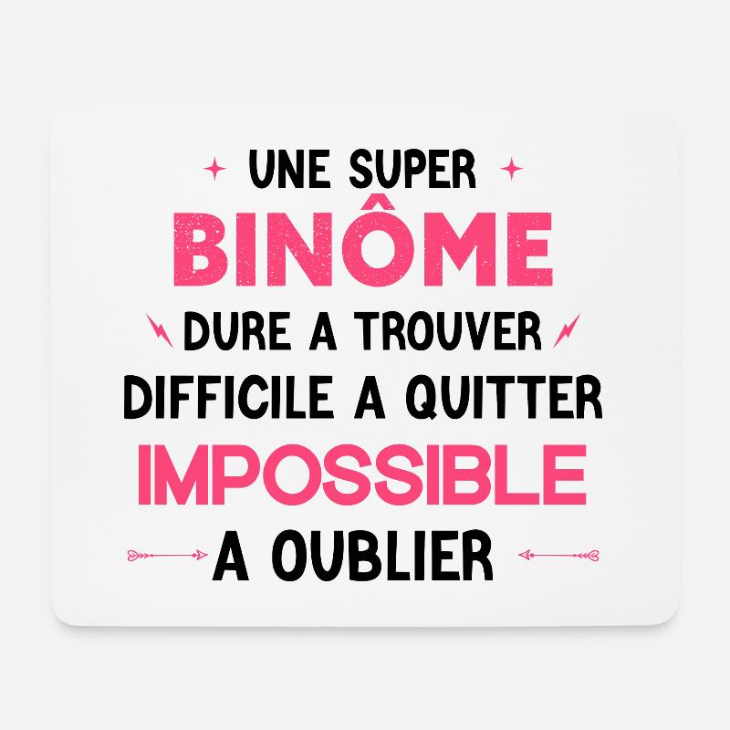 Super binôme - Impossible A Oublier - Tapis de souris (format paysage) - blanc