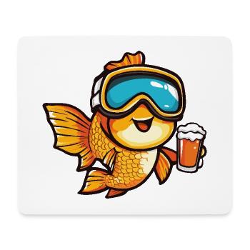 Bière d’après-ski Goldfish - Tapis de souris (format paysage) - blanc - Devant