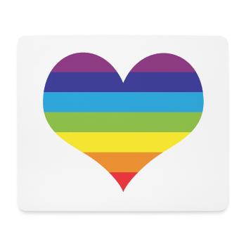 Cœur LGBT - Tapis de souris (format paysage) - blanc - Devant