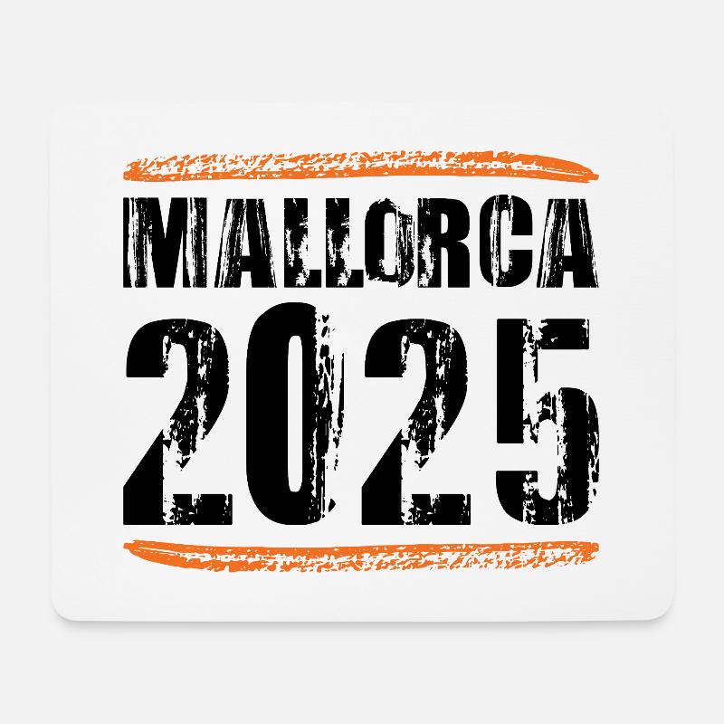 Mallorca 2025 Spruch - Mousepad (Querformat) - Weiß