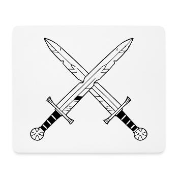 Crossed swords - ready for battle - Mouse Pad (horizontal) - white - Front