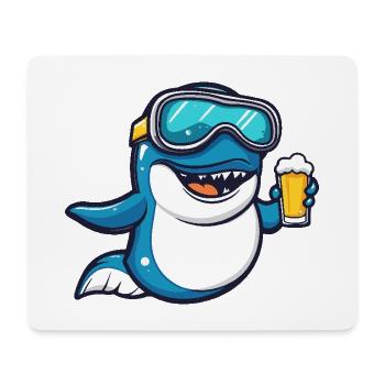 Baleine Après-Ski Bière - Tapis de souris (format paysage) - blanc - Devant