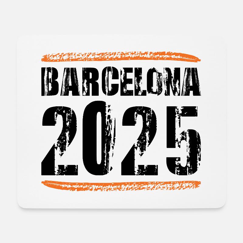 Barcelona 2025 Spruch - Mousepad (Querformat) - Weiß