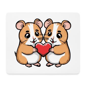 Hamster Couple Saint-Valentin - Tapis de souris (format paysage) - blanc - Devant