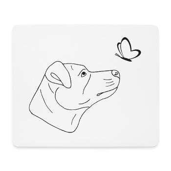 Jack Russell Terrier mit Schmetterling - Mousepad (Querformat) - Weiß - Vorne