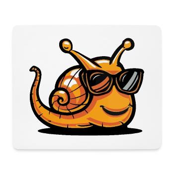 Schnecke Cool Comic - Mousepad (Querformat) - Weiß - Vorne