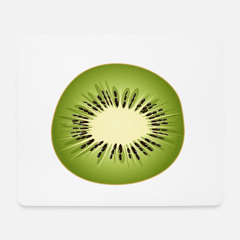 Kiwi Scheibe als frisches Fruchtmotiv - Mousepad (Querformat) - Weiß