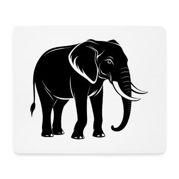 Éléphant - Tapis de souris (format paysage) - blanc - Devant