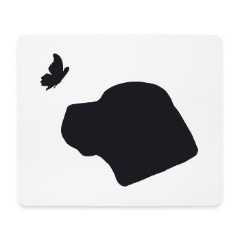 Cane Corso mit Schmetterling - Mousepad (Querformat) - Weiß - Vorne