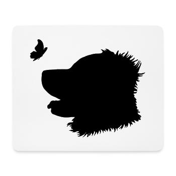 Golden Retriever mit Schmetterling - Mousepad (Querformat) - Weiß - Vorne