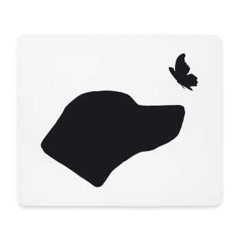 Rhodesian Ridgeback mit Schmetterling - Mousepad (Querformat) - Weiß - Vorne