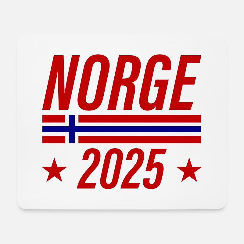 Norwegen 2025 Norge - Mousepad (Querformat) - Weiß