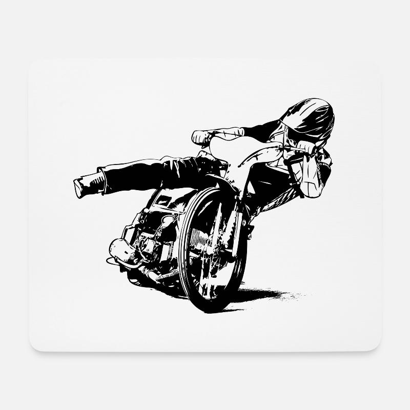 Speedway - Motorcycle Speedway - Mouse Pad (horizontal) - white