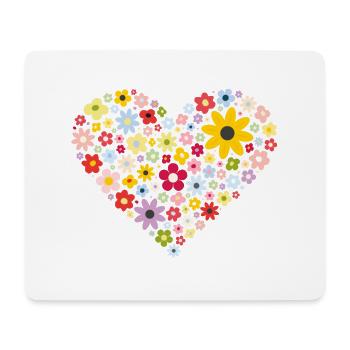 Flower Heart - Mouse Pad (horizontal) - white - Front