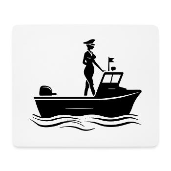 Captain Woman Boat - Mouse Pad (horizontal) - white - Front