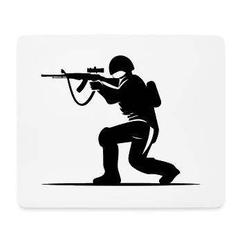 Soldier Icon - Mouse Pad (horizontal) - white - Front