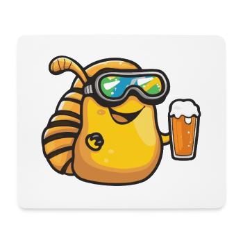 Schnecke Apres Ski Bier Comic - Mousepad (Querformat) - Weiß - Vorne