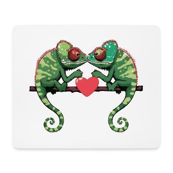 Chameleon Paar Valentinstag - Mousepad (Querformat) - Weiß - Vorne