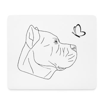 Cane Corso mit Schmetterling - Mousepad (Querformat) - Weiß - Vorne