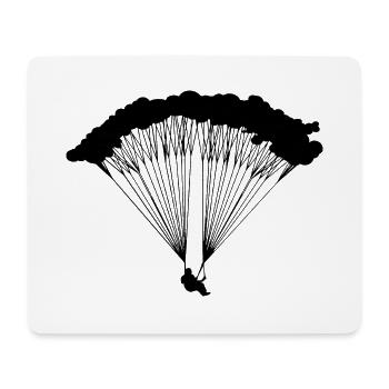 Parachutiste en silhouette nuageuse - Tapis de souris (format paysage) - blanc - Devant