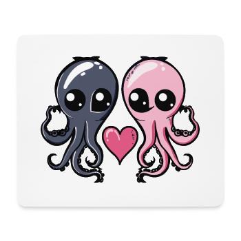 Oktopus Verliebt Valentinstag - Mousepad (Querformat) - Weiß - Vorne