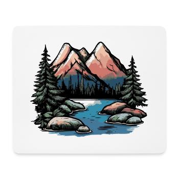 Berge Outdoor Landschaft - Mousepad (Querformat) - Weiß - Vorne