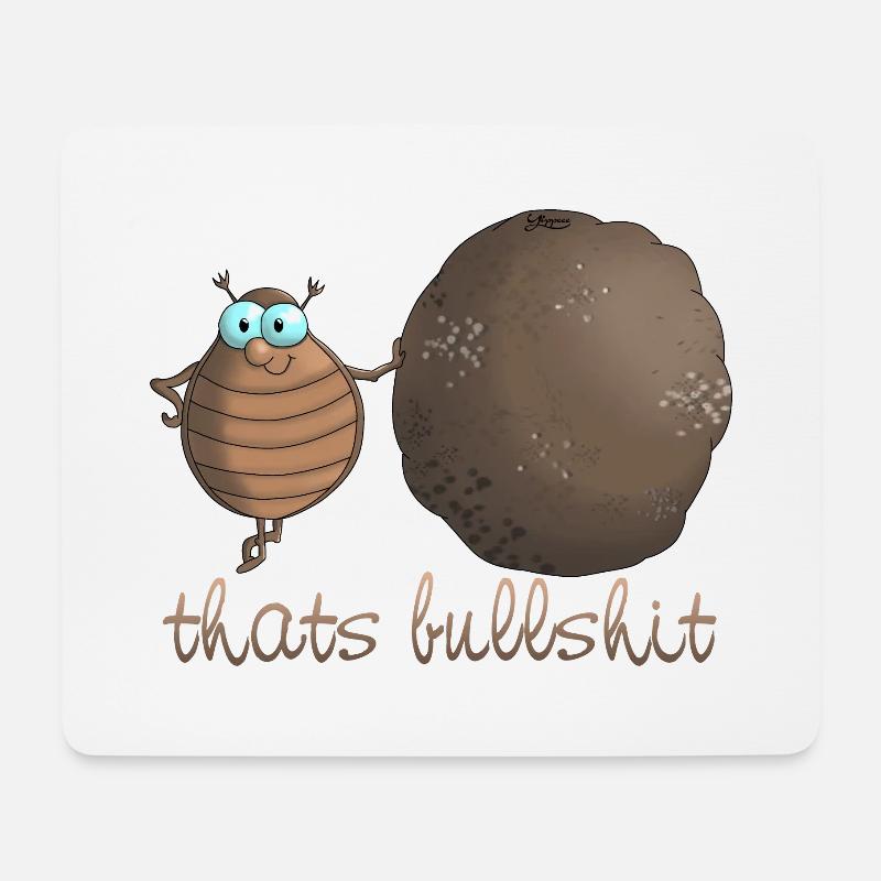 Dung beetle "thats bullshit" - Mouse Pad (horizontal) - white