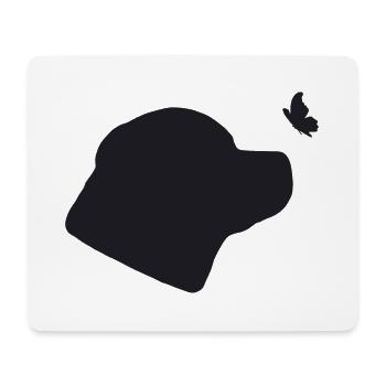 Rottweiler mit Schmetterling - Mousepad (Querformat) - Weiß - Vorne