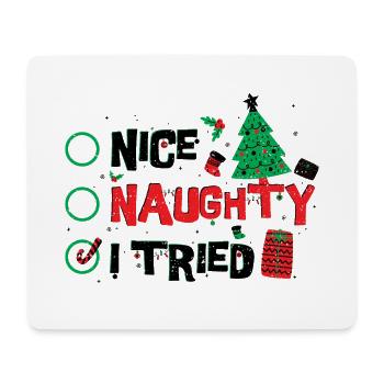 Nice Naughty I Tried - Noël - Tapis de souris (format paysage) - blanc - Devant