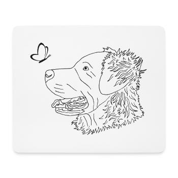 Golden Retriever mit Schmetterling - Mousepad (Querformat) - Weiß - Vorne