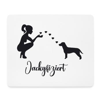 Jack Russell Terrier mit Frau - Mousepad (Querformat) - Weiß - Vorne