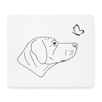 Rhodesian Ridgeback mit Schmetterling - Mousepad (Querformat) - Weiß - Vorne