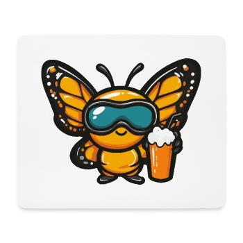 Bière d’après-ski Butterfly - Tapis de souris (format paysage) - blanc - Devant