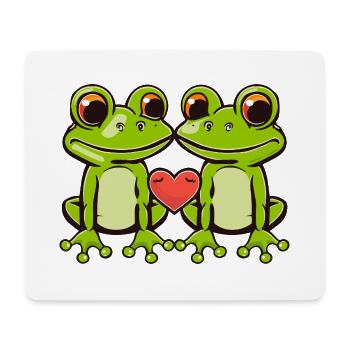 Frosch Paar Herz - Mousepad (Querformat) - Weiß - Vorne