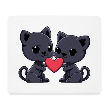 Panther Paar Verliebt Valentinstag - Mousepad (Querformat) - Weiß - Vorne