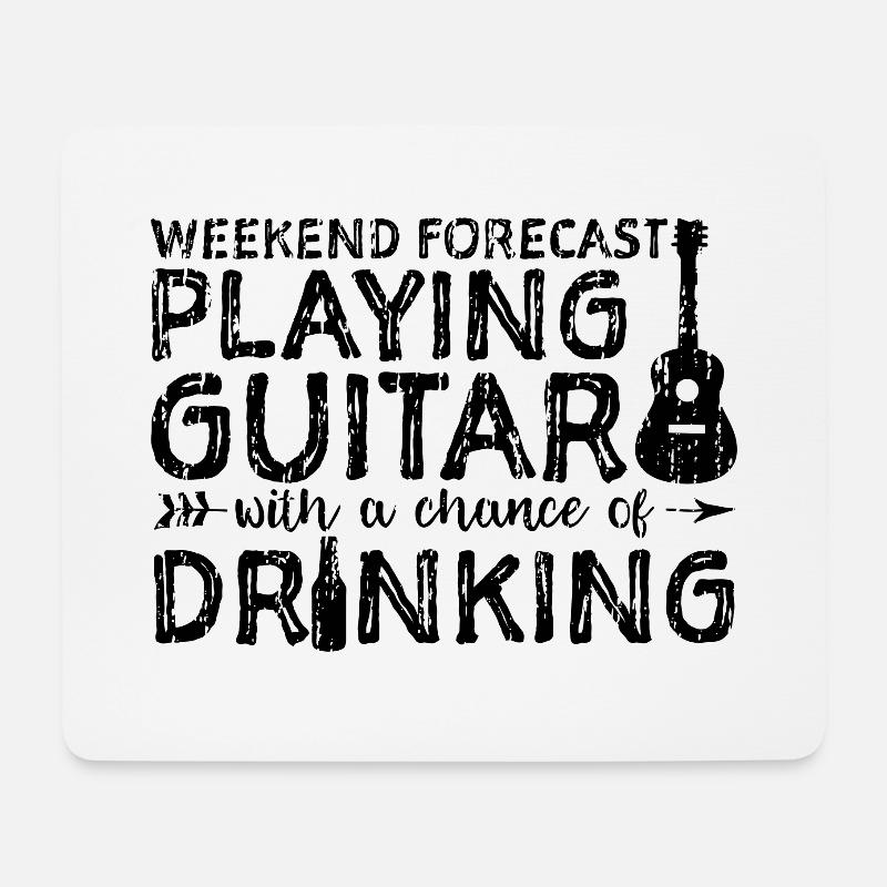 Weekend Forecast Playing Guitar With A Chance Of - Mouse Pad (horizontal) - white