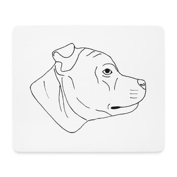 Staffordshire Bullterrier - Mousepad (Querformat) - Weiß - Vorne