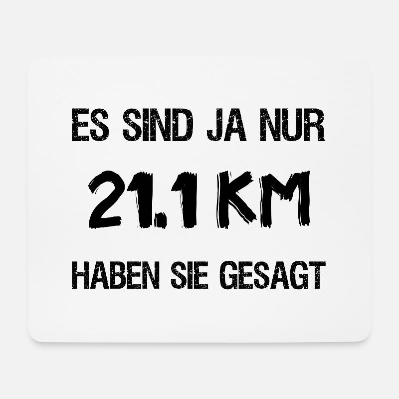 lustiges T-Shirt zum Halbmarathon - Laufen - Mousepad (Querformat) - Weiß