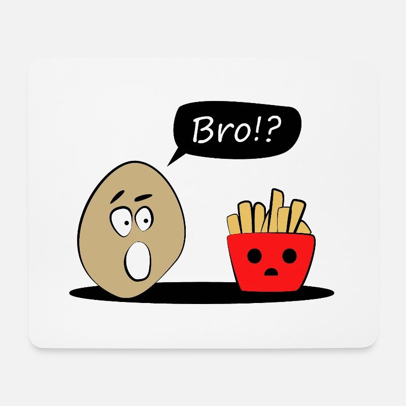 Kartoffel und Pommes Bro - Mousepad (Querformat) - Weiß