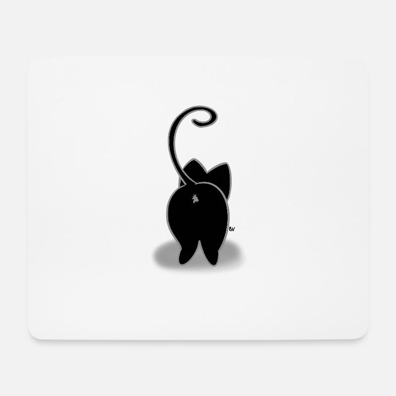 Rücken Katze - Mousepad (Querformat) - Weiß