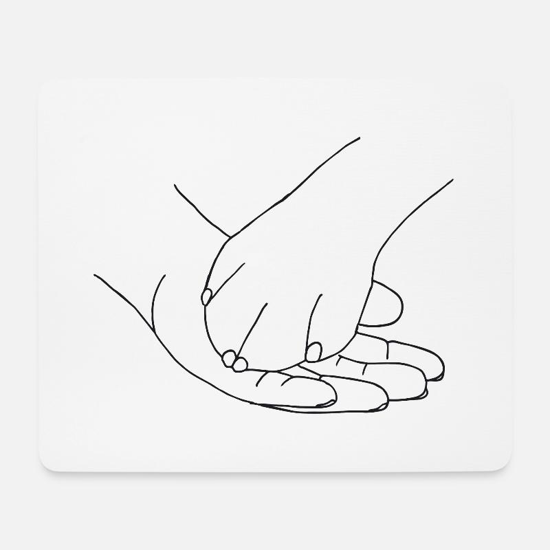 Hand mit Pfote - Mousepad (Querformat) - Weiß