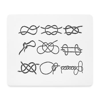 Sammlung von Segelknoten - Palstek, Schotstek, Nar - Mousepad (Querformat) - Weiß - Vorne